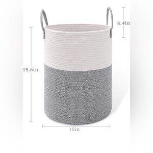 Large Laundry Basket Woven Cotton Rope Laundry Hamper